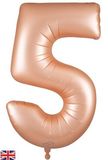Oaktree 34inch Number 5 Satin Pastel Rose Quartz - Foil Balloons